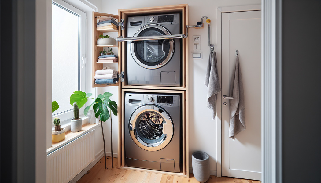 Energie- und Zeitersparnis durch kombinierten Betrieb - Waschmaschine Trockner übereinander – Platzsparend und praktisch