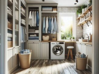 Waschmaschine Trockner Schrank – Ordnung in der Waschküche