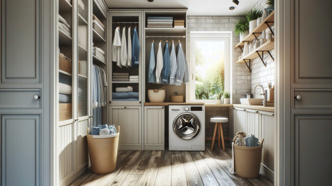 Waschmaschine Trockner Schrank – Ordnung in der Waschküche