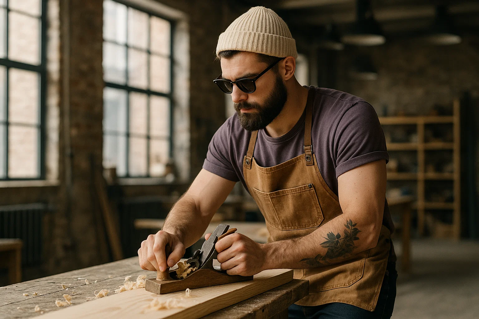 Handwerker mit Bart