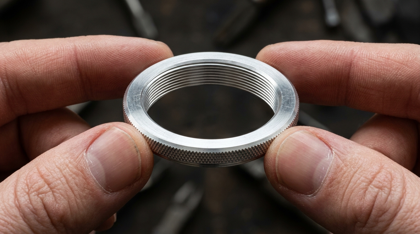 Adapterring eines Montagesystems in Nahaufnahme